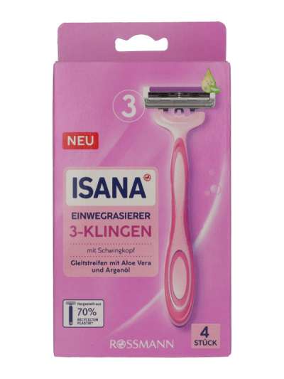 Isana Női eldobható borotva 3 pengés - 4 db
