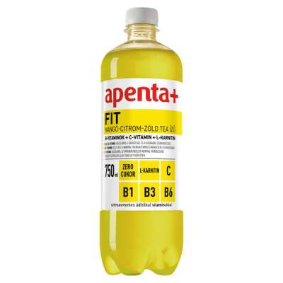 Apenta+ Fit szénsavmentes üdítőital vitaminokal mangó-citrom-zöld tea ízű - 750 ml