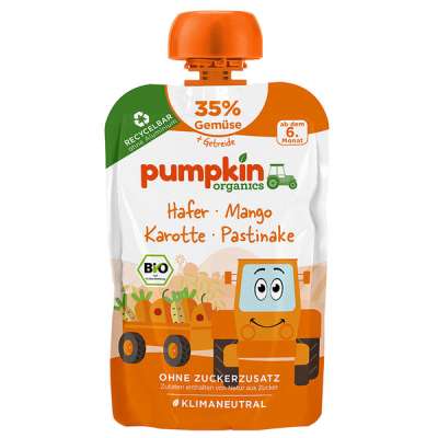 Pumpkin Bio püré mangóval, sárgarépával, paszternákkal és zabbal 6 hónapos kortól - 100 g
