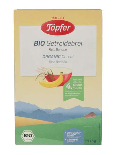 Töpfer Bio agluténmentes gabonapép banánnal 4,5 hónapos kortól - 175 g