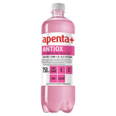 Apenta+ Antiox szénsavmentes üdítőital vitaminokkal gránátalma-acia ízű - 750 ml
