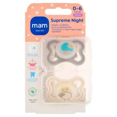 MAM Supreme Night szilikon alvócumi 0-6 hónapos korig - 2 db