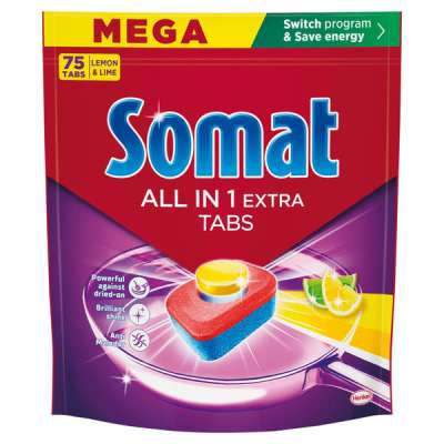 Somat All in 1 Extra Lemon & Lime gépi mosogatótabletta - 75 db