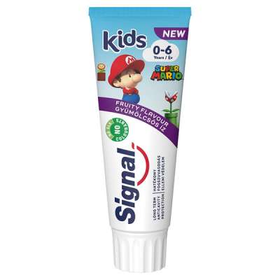 Signal Kids Super Mario gyümölcsös ízű fogkrém 0-6 év - 75 ml