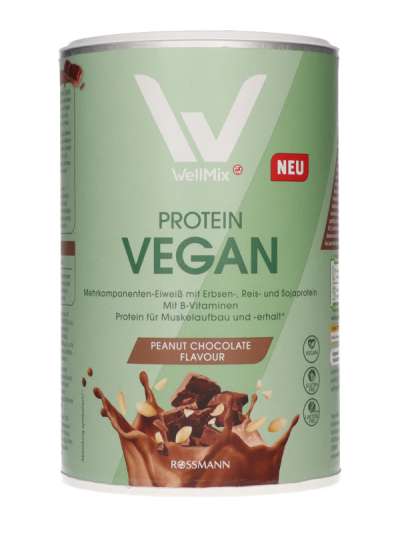 Well Mix Vegán fehérje csokoládé és mogyoró ízesítéssel - 300 g