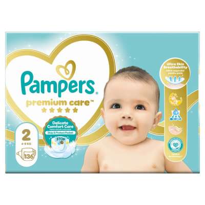 Pampers Premium Care pelenka, 2-es méret 4-8 kg - 136 db