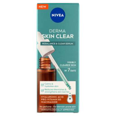 Nivea Derma Skin Clear kiegyenlítő & tisztító szérum - 30 ml