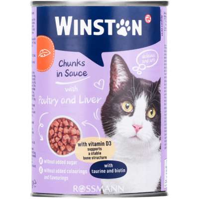 Winston állateledel macskáknak szárnyassal és májjal - 400 g