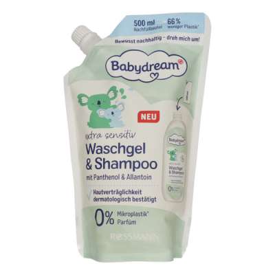 Babydream Sensitive mosokodó és sampon utántöltő - 500 ml