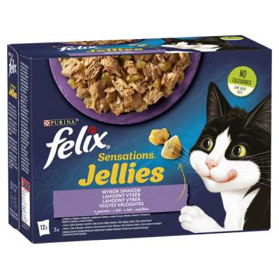 Purina Felix Sensations Jellies vegyes válogatás aszpikban nedves macskaeledel 12 x 85 g - 1020 g