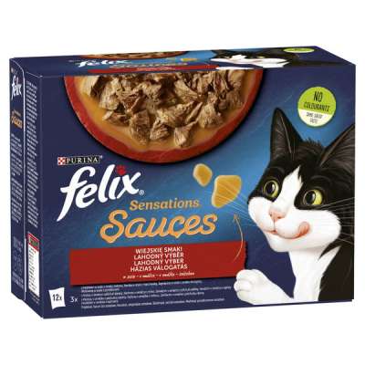 Purina Felix Sensations Sauces házias válogatás szószban nedves macskaeledel 12 x 85 g - 1020 g