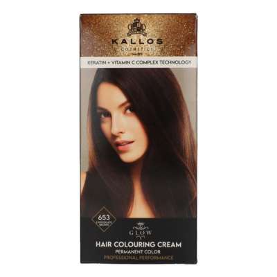 Kallos Glow tartós krémhajfesték /653 csokoládé barna - 1 db