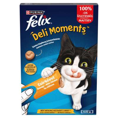Purina Felix Deli Moments csirke macska jutalomfalat 4 x 10 g - 40 g