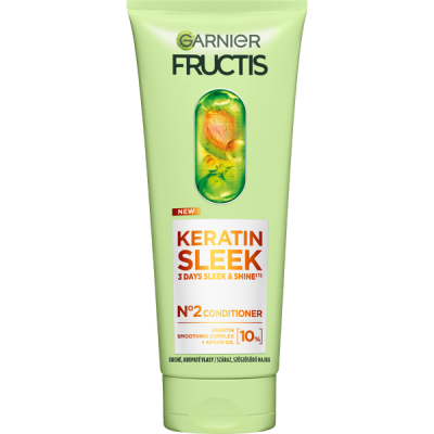 Garnier Fructis Keratin Sleek balzsam száraz, szöszösödő hajra - 200 ml