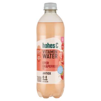 Hohes C Vitamin Water Antiox eper-grapefruit ízesítésű, gyümölcstartalmú szénsavas üdítőital - 0,5 l