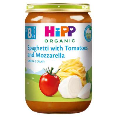 HiPP Bio spagetti paradicsommal és mozzarellával 8 hónapos kortól - 220 g