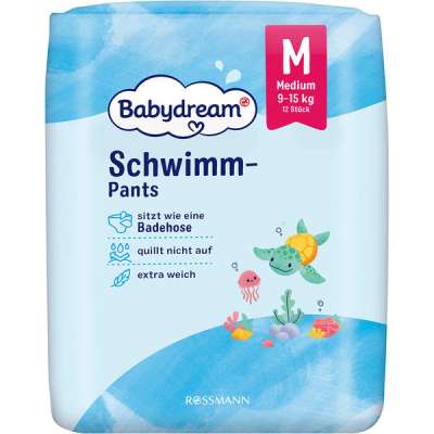 Babydream úszópelenka M-es méret 9-15 kg - 12 db