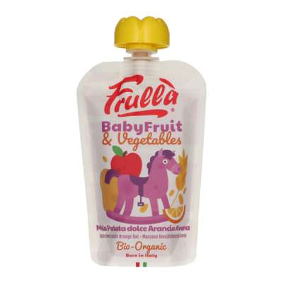 Frulla Bio gyümölcspüré alma - édesburgonya - narancslé - zabkása 6 hónapos kortól - 100 g