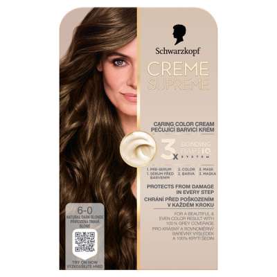 Schwarzkopf Creme Supreme tartós hajfesték /6-0 Természetes sötétszőke - 1 db