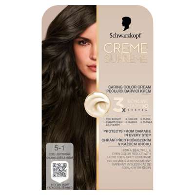 Schwarzkopf Creme Supreme tartós hajfesték /5-1 Hűvös világosbarna - 1 db