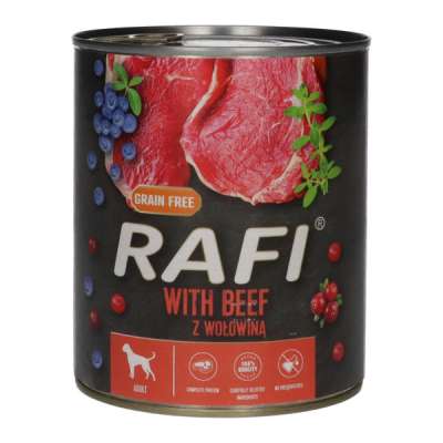 Rafi pástétom kutyáknak marhahússal, vörös és kékáfonyával - 800 g