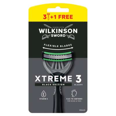 Wilkinson Xtreme3 eldobható borotva fekete 3 pengés - 4 db