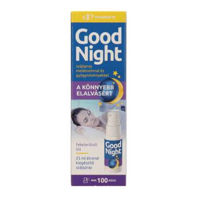 Innopharm Good Night étrend-kiegészítő szájspray melatoninnal és gyógynövényekkel feketeribizli ízű - 25 ml