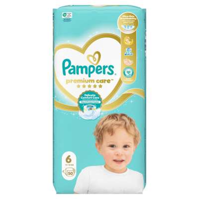 Pampers Premium Care nadrágelenka 6-os méret 13kg-18kg - 50 db