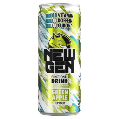 Hell New Gen szénsavas ital zöld alma ízesítéssel - 250 ml