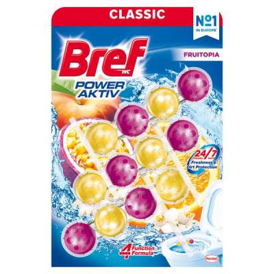 Bref Power Aktív Fruitopia WC illatosító 3x50g - 150 g