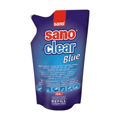 Sano Clear Blue ablak- és tükörtisztító utántöltő - 750 ml