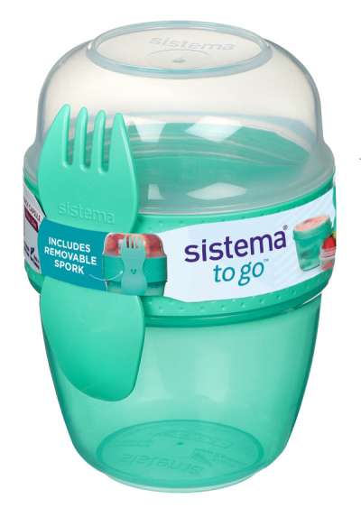 Sistema To-Go Snack Capsule ételtároló doboz 2 rekeszes villával és kanállal 515 ml - 1 db