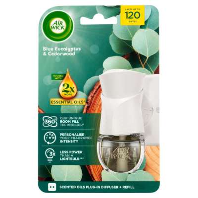 Air Wick Blue Eucalyptus & Cedarwood elektromos légfrissítő készülék - 19 ml