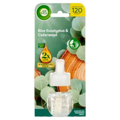 Air Wick Blue Eucalyptus & Cedarwood elektromos légfrissítő készülék utántöltő - 19 ml