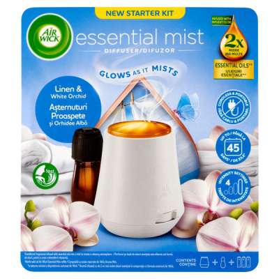 Air Wick Linen & White Orchid aroma diffúzor készülék és utántöltő - 20 ml