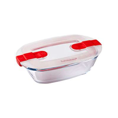 Pyrex Cook & Heat üveg sütőtál műanyag fedővel 0,4 l - 1 db