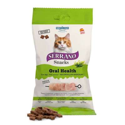 Serrano Oral Care jutalomfalat macskáknak mindennapos szájhigiénia támogatására csirkével - 50 g