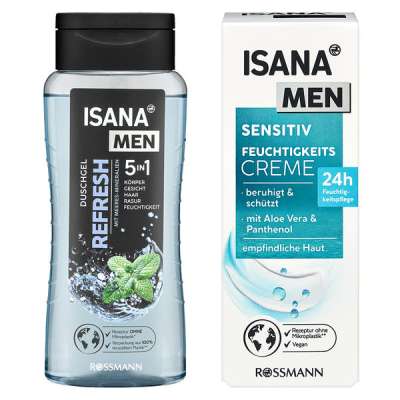 Isana Men tusfürdő és arckrém - 375 ml