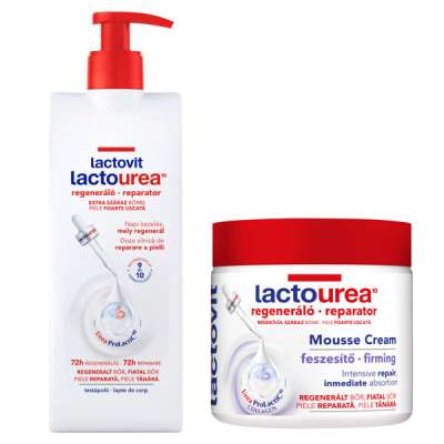 Lactovit Lactourea regeneráló testápoló  és  Mousse Cream feszesítő krém - 800 ml