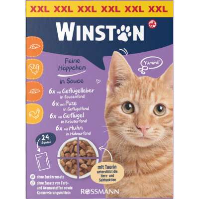 Winston állateledel macskáknak szányassal 24x100 g - 2400 g