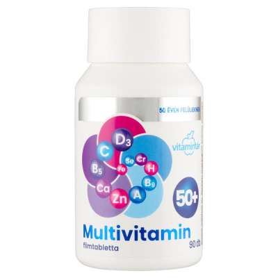 Vitamintár Multivitamin filmtabletta 50 éven felülieknek - 90 db