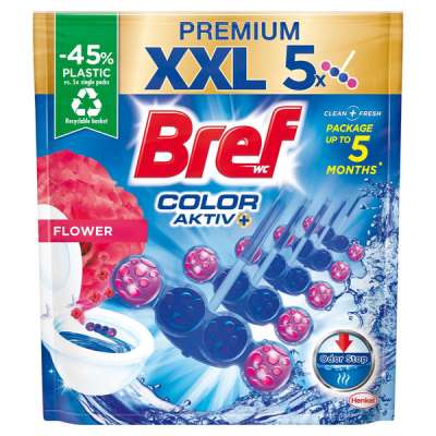 Bref Color Aktív Flower WC illatosító 5x50 g - 250 g