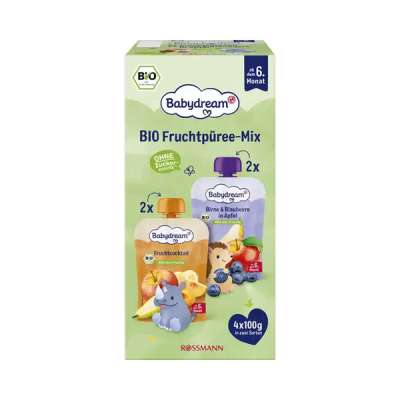 Babydream Bio gyümölcspüré válogatás 6 hónapos kortól 4x100 g - 400 g