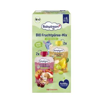 Babydream Bio gyümölcspüré válogatás 6 hónapos kortól 4x100 g - 400 g