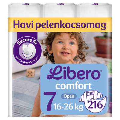 Libero Comfort nadrágpelenka, méret: 7, 16-26 kg - 216 db