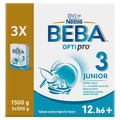 Beba Optipro 3 Junior tejalapú anyatej-kiegészítő tápszer - 1500 g
