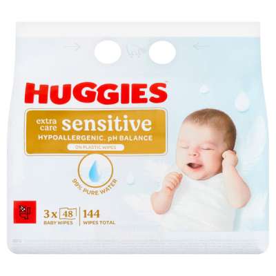 Huggies Extra Care Sensitive Triplo babatörlőkendő - 144 db