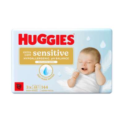 Huggies Extra Care Sensitive Triplo babatörlőkendő - 144 db