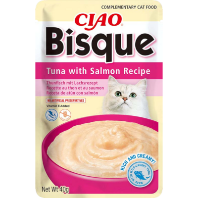 Ciao Bisque krémleves macskáknak tonhallal és lazaccal - 40 g