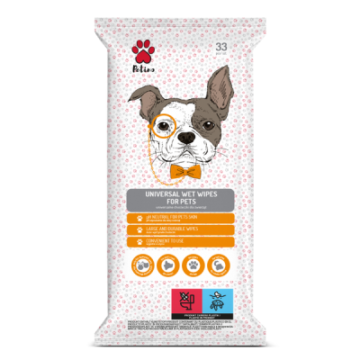 Petino univerzális nedves törlőkendő háziállatoknak - 33 db